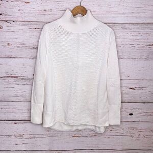 WHBM Elegant White mock Turtleneck Sweater